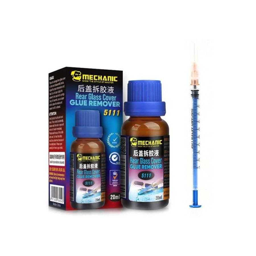 Mechanic 5111 – servisní kapalina pro odstranění lepidla zadního skla 20 ml back glass