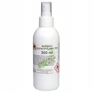 Čistý isopropylalkohol 70% primární 200 ml s atomizérem