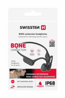 SWISSTEN Bone Conduction Bluetooth sluchátka IP68 32GB – pro plavání a sport