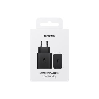 Originální síťová nabíječka Samsung EP-T6010NBEGWW PD 60W USB-C černá, blistr bez kabelu