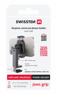 SWISSTEN Univerzální držák na telefon s upínací svorkou černý