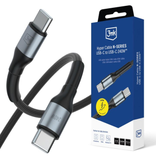 3mk Hyper Cable N-SERIES – USB-C / USB-C kabel 240 W 1 m černý