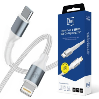 3mk Hyper Cable N-SERIES – USB-C / Lightning kabel 27 W 3 m bílý