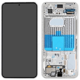Originál LCD + Dotyková vrstva Samsung Galaxy S22 SM-S901 - bílý demontovaný díl