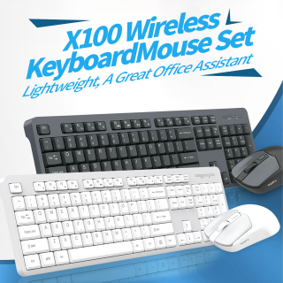 Mofii bezdrátový set klávesnice + myš retro X100 SMK-701 černo-šedý